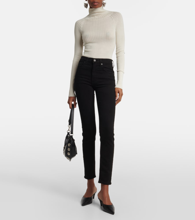 Citizen Of Humanity Bodycon Skinny Jean In Plush Black In Black