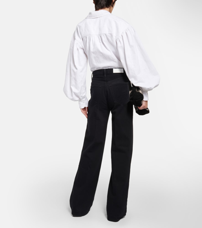 Re/done '70s Ultra High-rise Wide-leg Jeans In Black