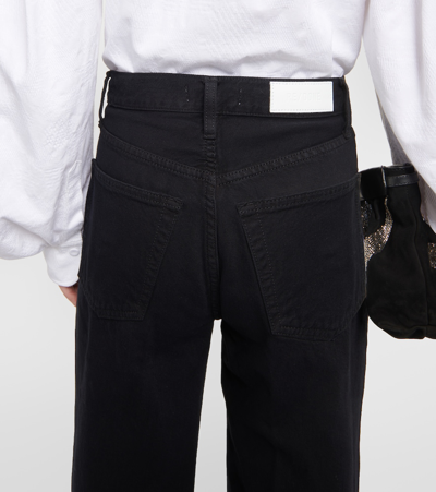 Re/done '70s Ultra High-rise Wide-leg Jeans In Black