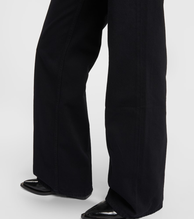 Shop Re/done '70s Ultra High-rise Wide-leg Jeans In Black