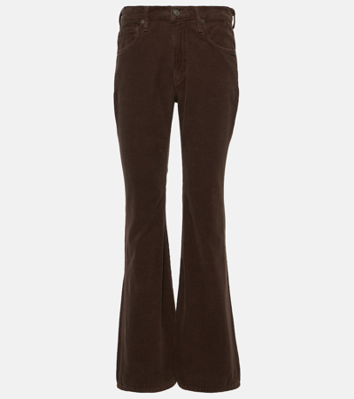 Shop Citizens Of Humanity Isola Corduroy Flared Pants In Brown