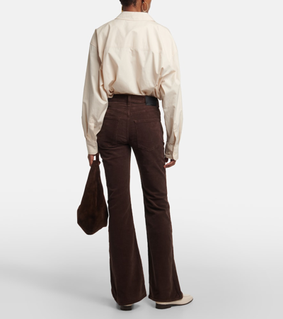 Citizens Of Humanity Isola Flare Corduroy Pants In Dark Brown In Brown