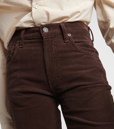 Citizens Of Humanity Isola Flare Corduroy Pants In Dark Brown In Brown