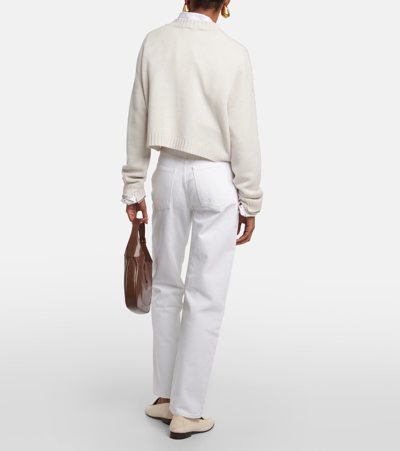 Agolde 90s Crop Mid Rise Loose Straight Jean In Element In White