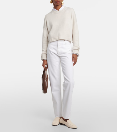Agolde 90s Crop Mid Rise Loose Straight Jean In Element In White
