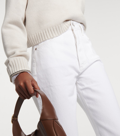 Agolde 90s Crop Mid Rise Loose Straight Jean In Element In White