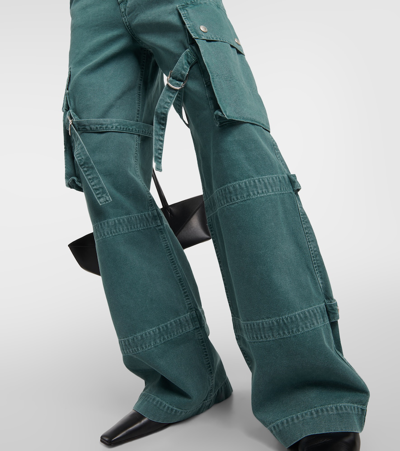 Shop Agolde Vivian Strap Mid-rise Wide-leg Jeans In Green