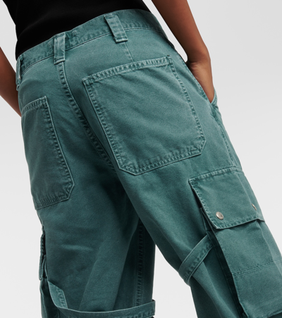 Agolde Vivian Strap High-rise Wide-leg Jeans In Green