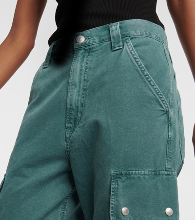 Agolde Vivian Strap High-rise Wide-leg Jeans In Green