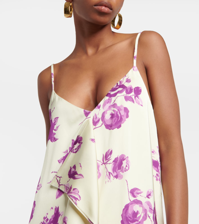 Jil Sander Printed Georgette Maxi Slip Dress In Multicoloured