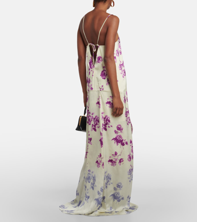 Shop Jil Sander Ruffled Floral Maxi Dress In Multicoloured