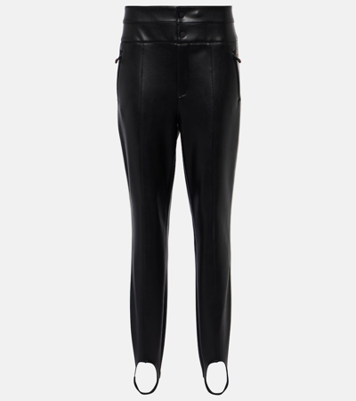 Shop Perfect Moment Aurora High-rise Faux Leather Ski Pants In Black