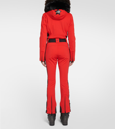 Shop Goldbergh Parry Faux Fur-trimmed Ski Suit In Red