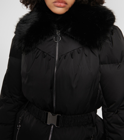 Shop Fusalp Vela Faux Fur-trimmed Down Jacket In Black