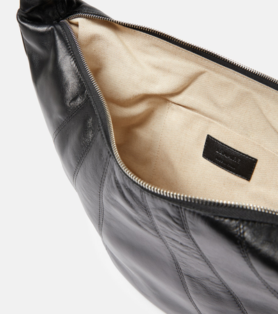 Lemaire Fortune Croissant Leather Shoulder Bag In Black