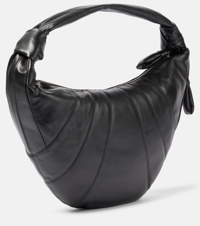 Lemaire Fortune Croissant Leather Shoulder Bag In Black