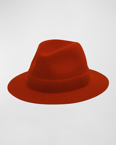 Shop Barbisio Men's Ray Wool-cashmere Fedora Hat In Red