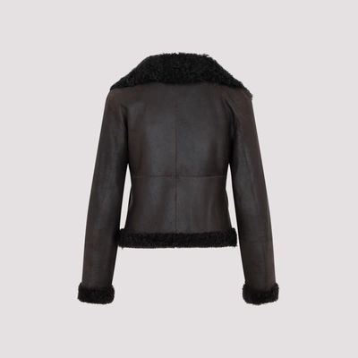 Shop Akris Lamb Leather Jacket In Brown