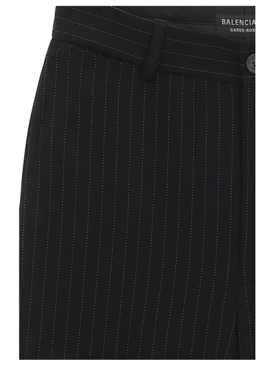 Shop Balenciaga Trousers In Black/white