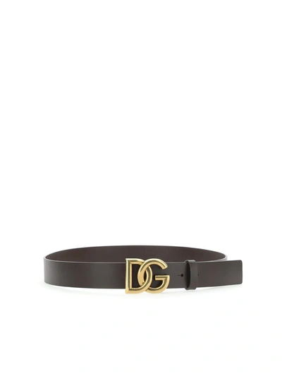 Shop Dolce & Gabbana Belts In Moro/oro