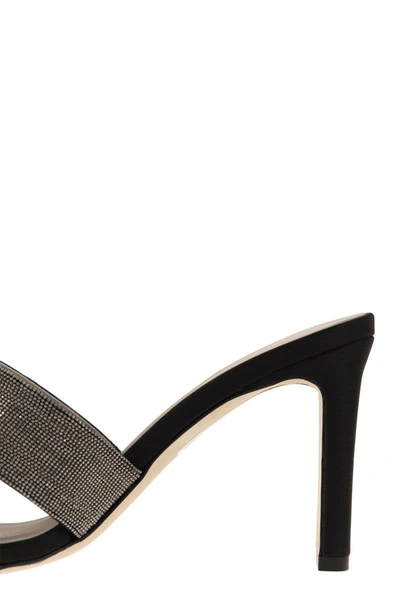 Shop Fabiana Filippi Leather Sandal With Bright Bands In Black