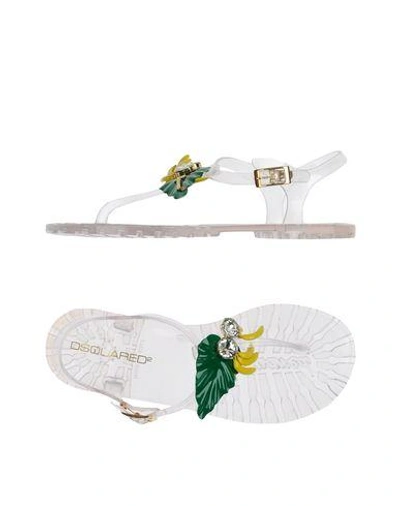 Shop Dsquared2 Flip Flops In Transparent