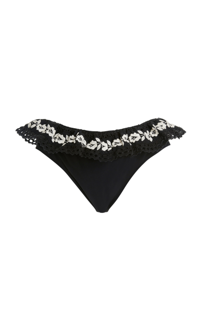 Shop Sea Katya Ruffled Bikini Bottom In Black