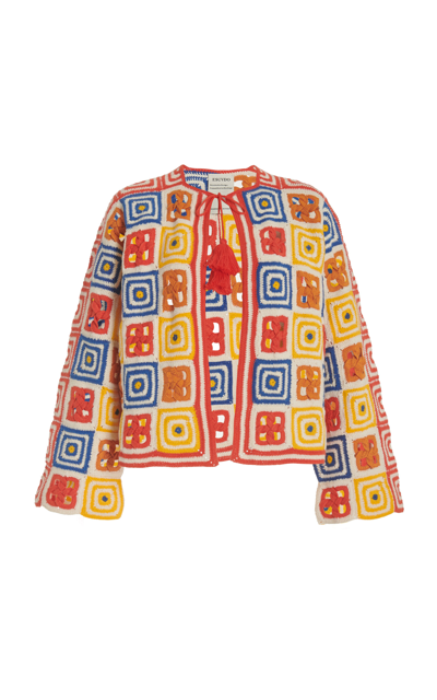 Shop Escvdo Santeria Crocheted Cotton Cardigan In Multi