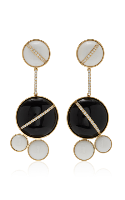 Shop Casa Castro 18k Yellow Gold Onyx; Diamond Earrings In Black