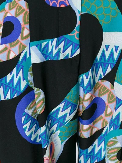 Shop Msgm Snake Print Trousers - Blue