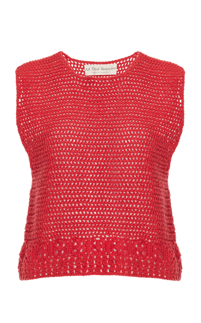 Shop All That Remains Grace Crocheted Cotton Top In Red