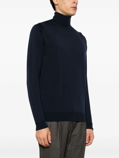 Shop John Smedley Richards Long Sleeves Crew Neck Pullover In Blue