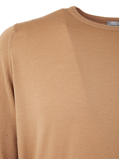 Shop John Smedley Marcus Long Sleeves Crew Neck Pullover In Brown