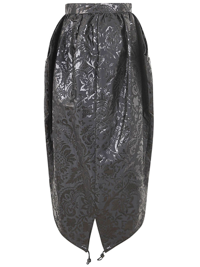 Shop Max Mara Aversa Jacquard Balloon Skirt In Black