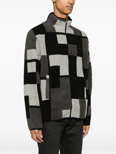 Shop Fred Perry Fp Pixel Borg Fleece In Black