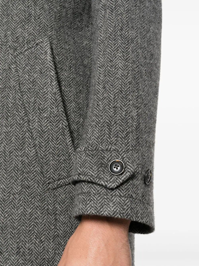 Shop Baracuta Paul Coat Pattern Wool In Grey