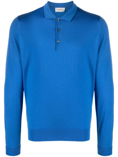 Shop John Smedley Cotswold Long Sleeves Shirt In Blue