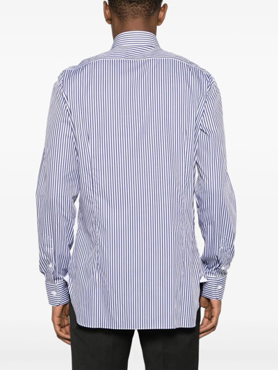 Shop Barba Napoli Striped Shirt In Blue