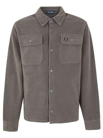Shop Fred Perry Fp Fleece Overshirt In Green