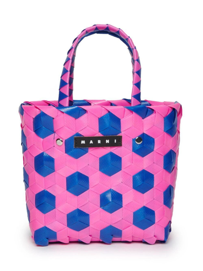 Shop Marni Mw85f Dot Bag In Pink & Purple