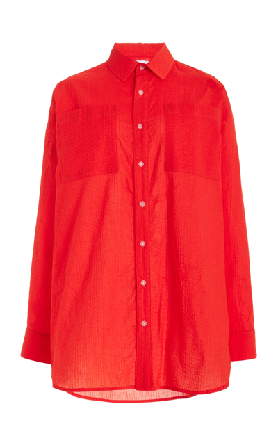 Shop Jade Swim Mika Button-down Shirt In Red
