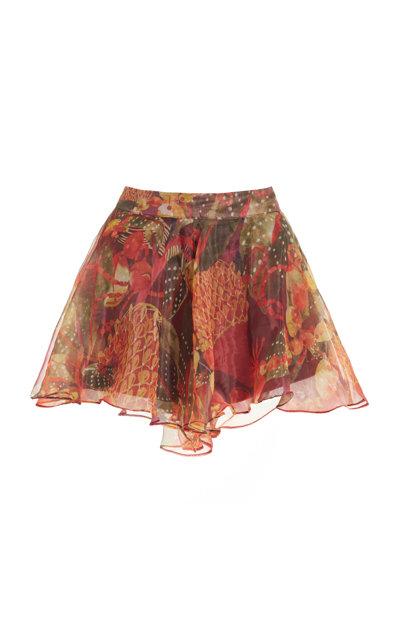 Shop Andrea Iyamah Kokos Pleated Organza Shorts In Multi
