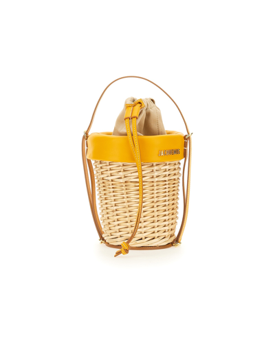 Shop Jacquemus Designer Handbags Le Panier Seau Bag In Jaune