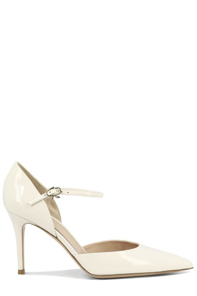 Shop Gianvito Rossi Strapped Pointed In White