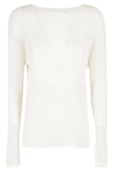 Shop Low Classic Ribbed Long Sleeve Top In White