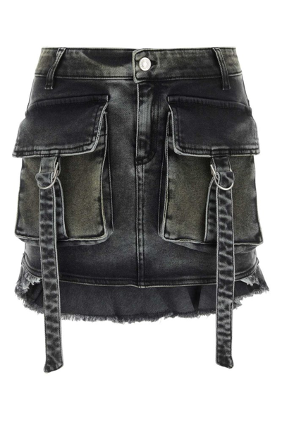 Shop Blumarine Pocket Detailed Cargo Mini Skirt In Grey