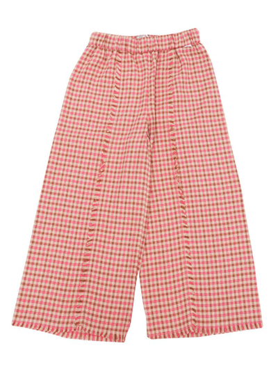 Shop Il Gufo Checked Culotte Trousers In Pink
