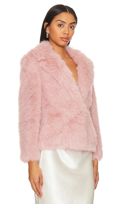 Shop Bubish Arianna Faux Fur Jacket In Pink