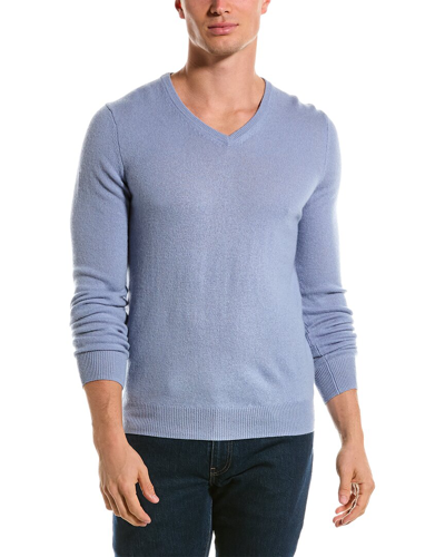 Shop Phenix Cashmere V-neck Sweater In Blue