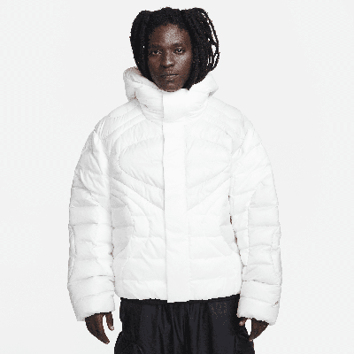 Shop Nike Men's  Sportswear Tech Pack Therma-fit Adv Oversized Water-repellent Hooded Jacket In White